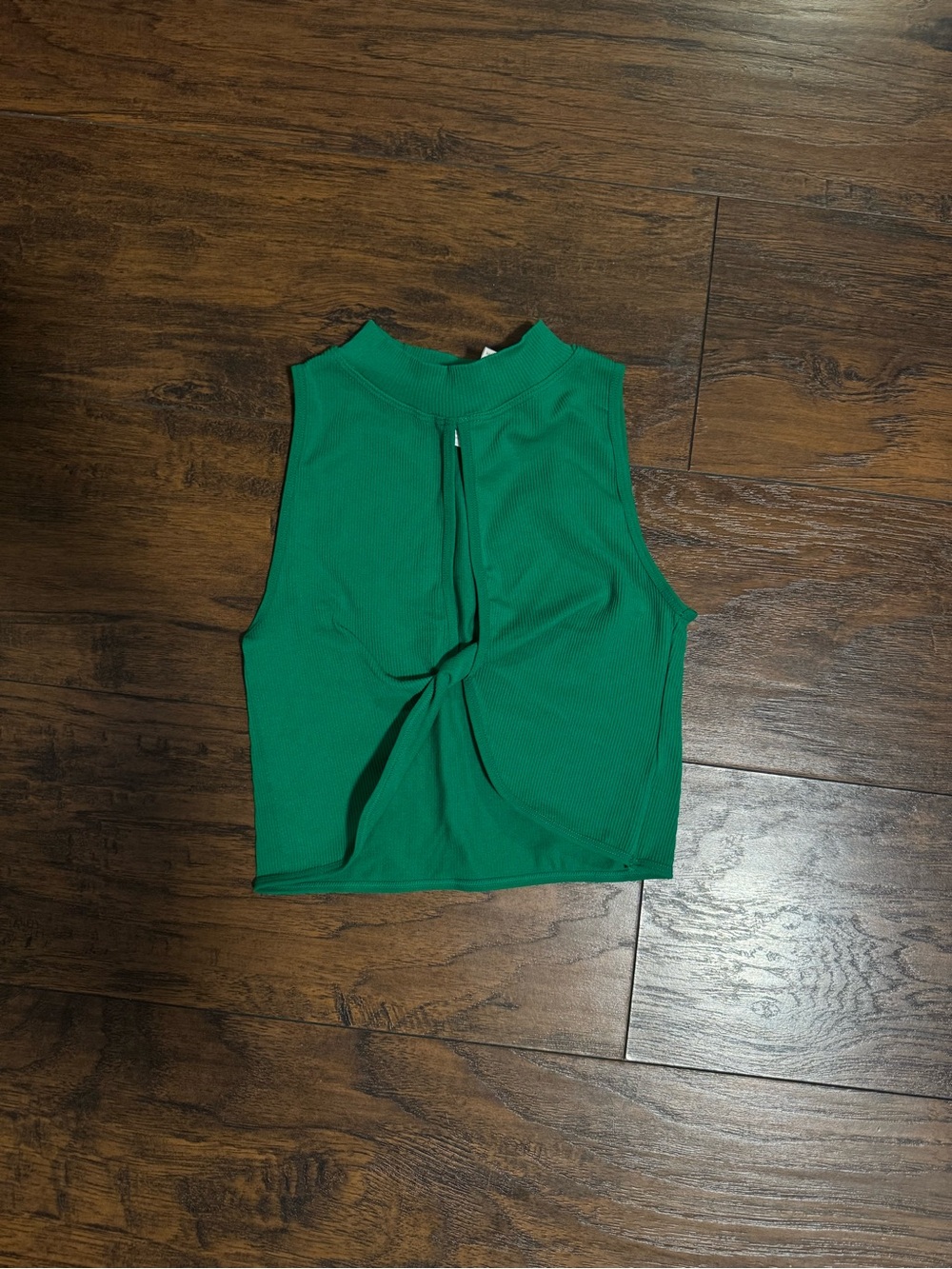 Sleeveless Green Twist Crop Top